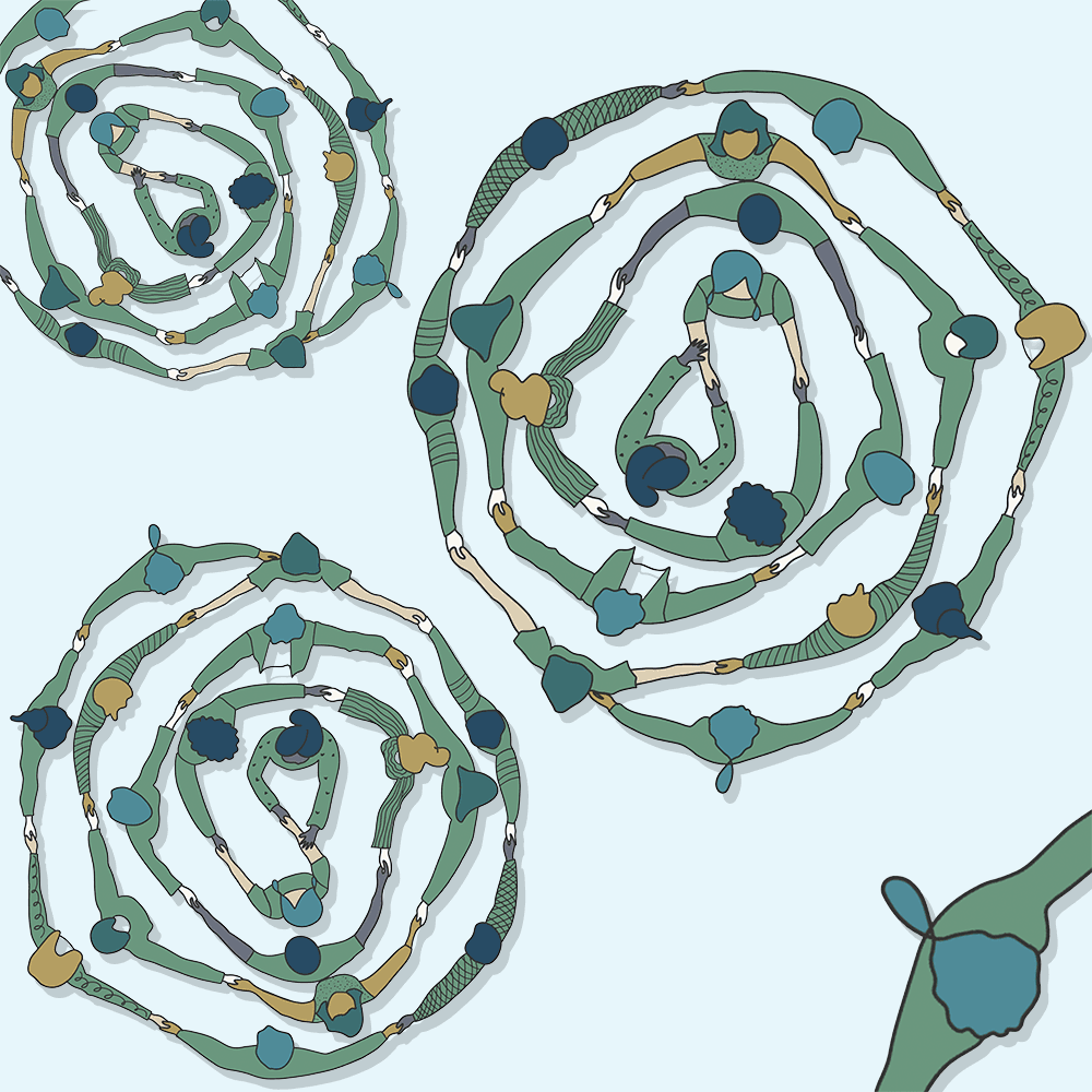 An abstract illustration representing Attachment & Relationship Work